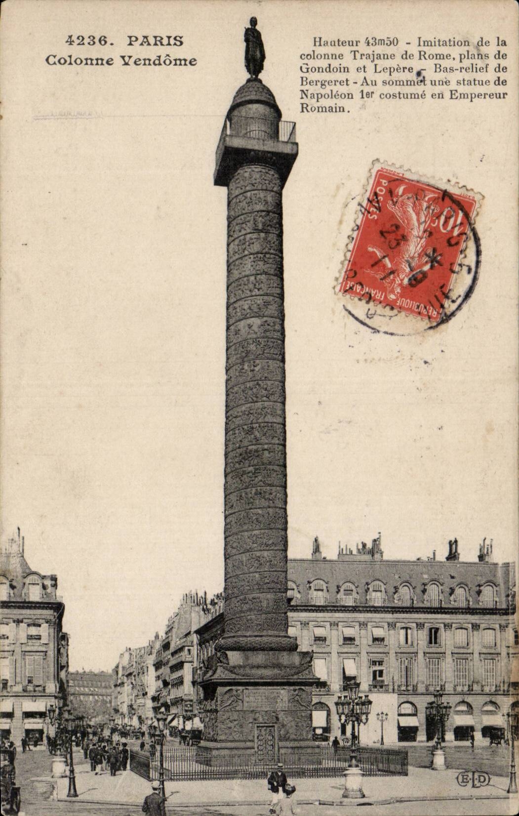 Paris - 1 - Colonne Vendome CPA 