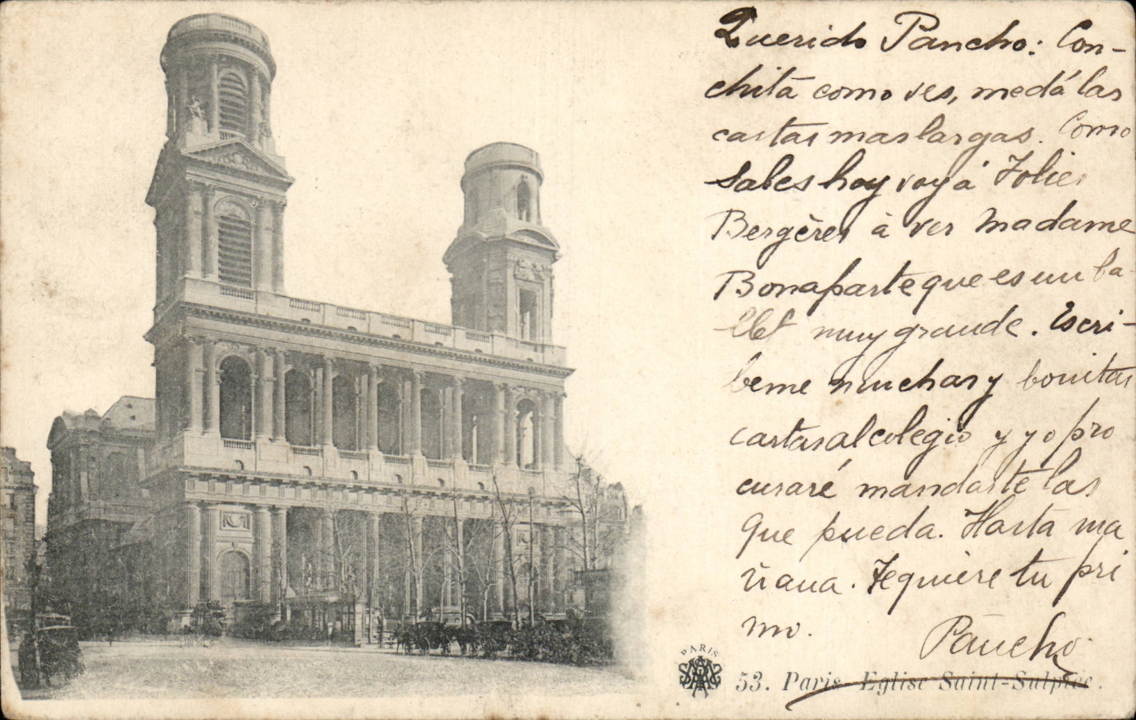 Paris - 6 - Church Saint Sulpice CPA