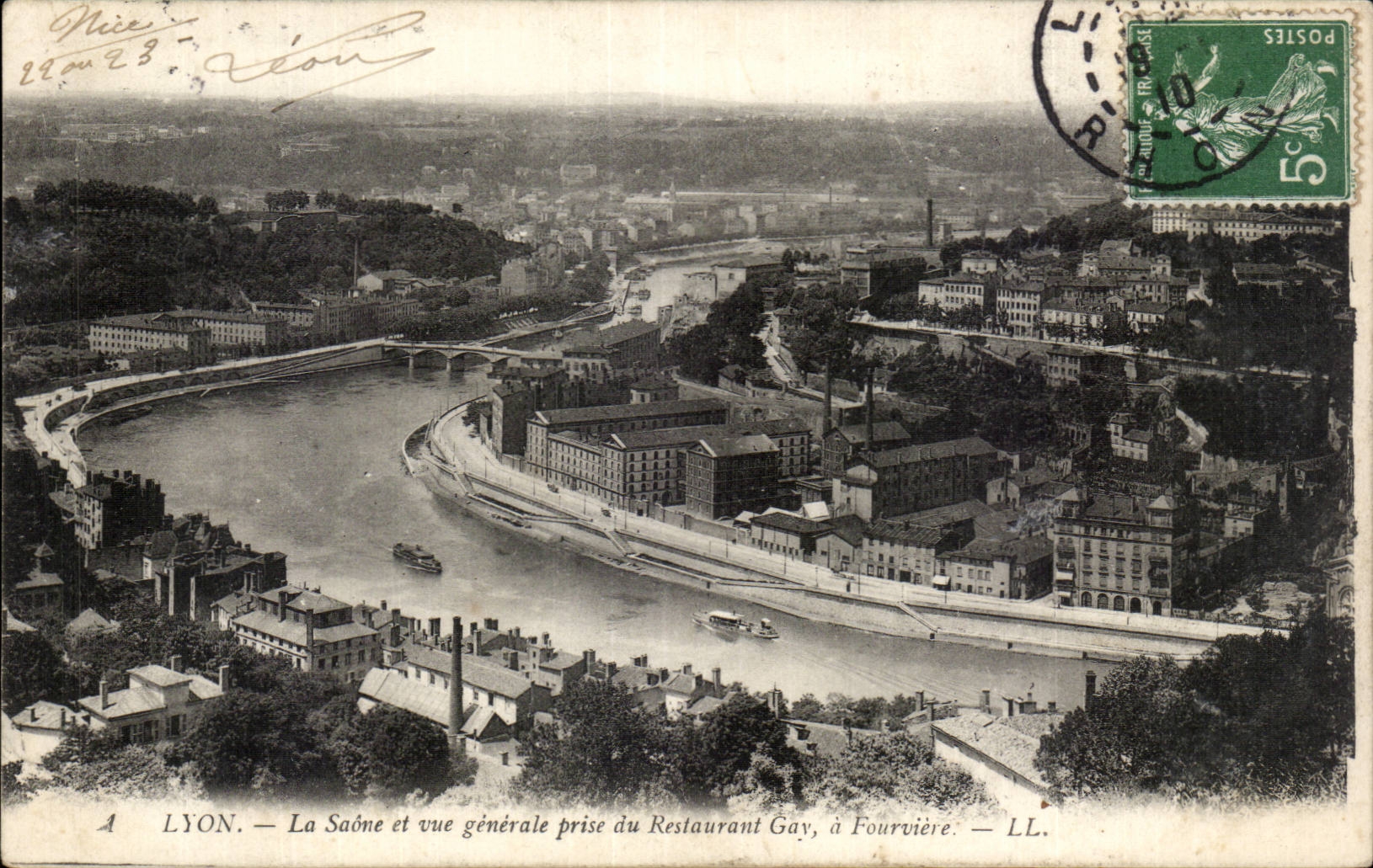 Lyon - der Saone und Ansicht die genommene Gaststatte - CPA
