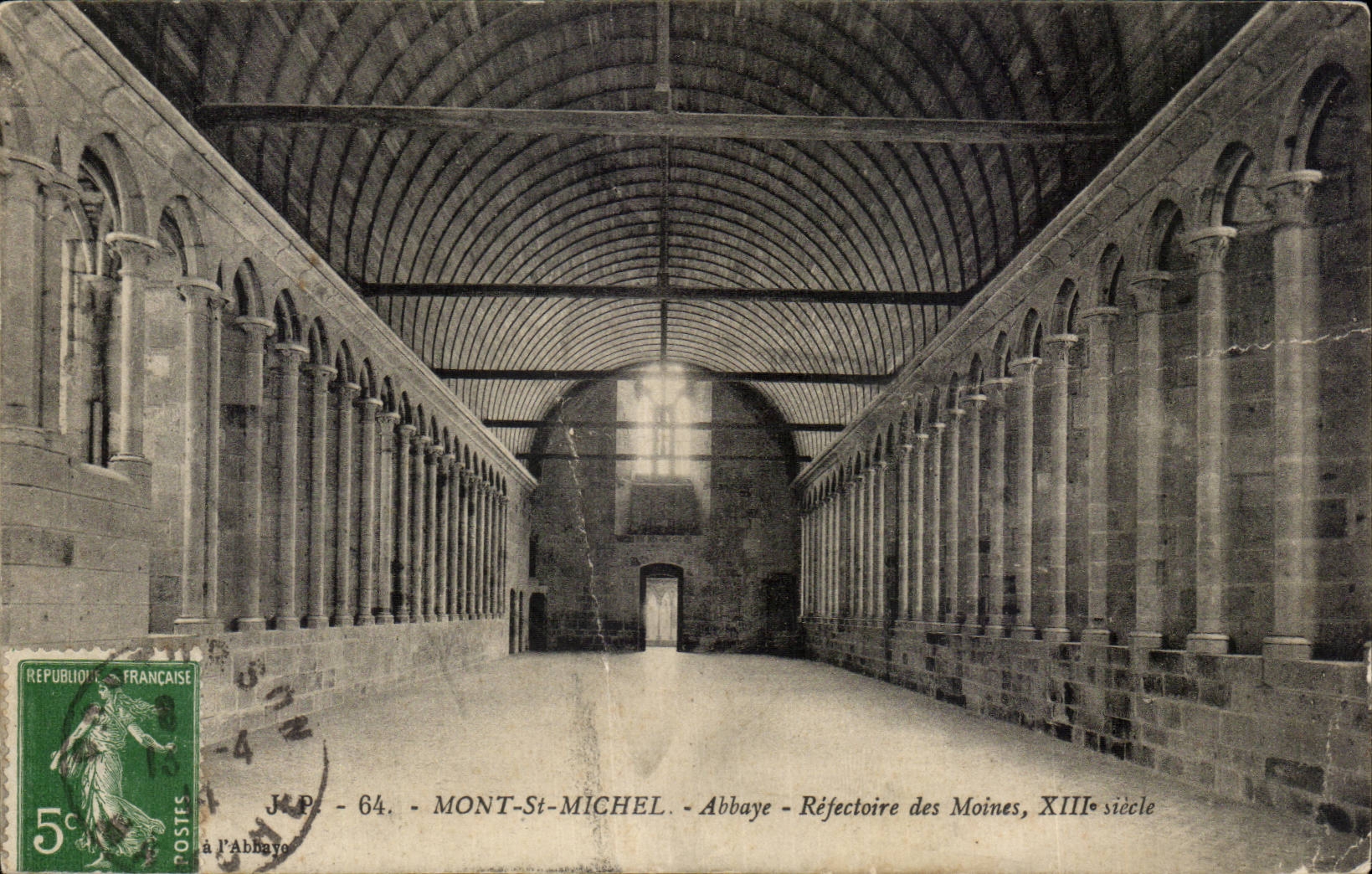 Mont Saint Michel - Abbey - the Refectory of the Monks - CPA