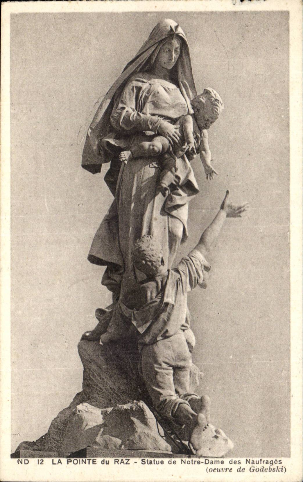 La Pointe de Raz - Statue de Notre Dame - CPA