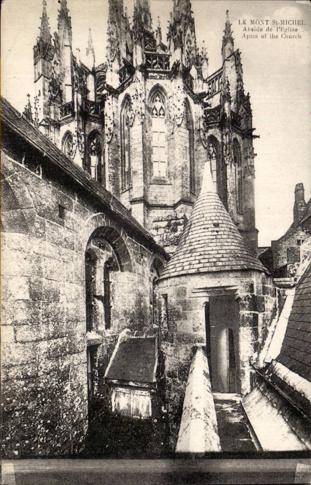 Mont Saint Michel - the apse of Church CPA