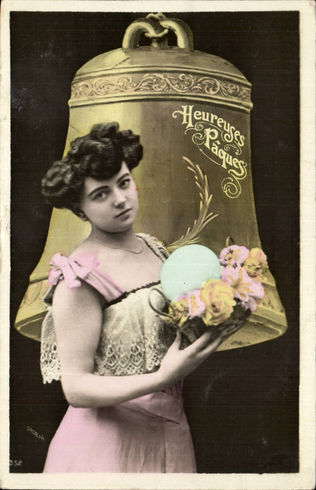 Fantasy - Woman - Happy Easter - Happy Easter - Ostern - Bell - Beautiful - CPA