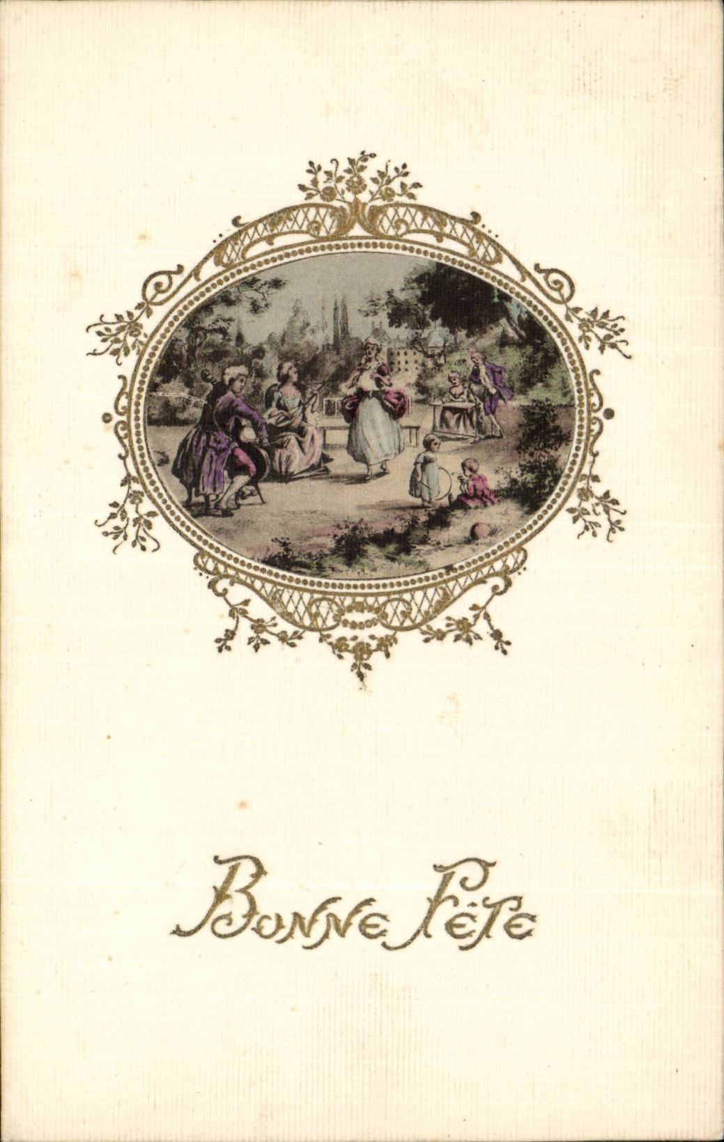 Festivals - Good Festival - Pretty scene in ornate frame - CPA