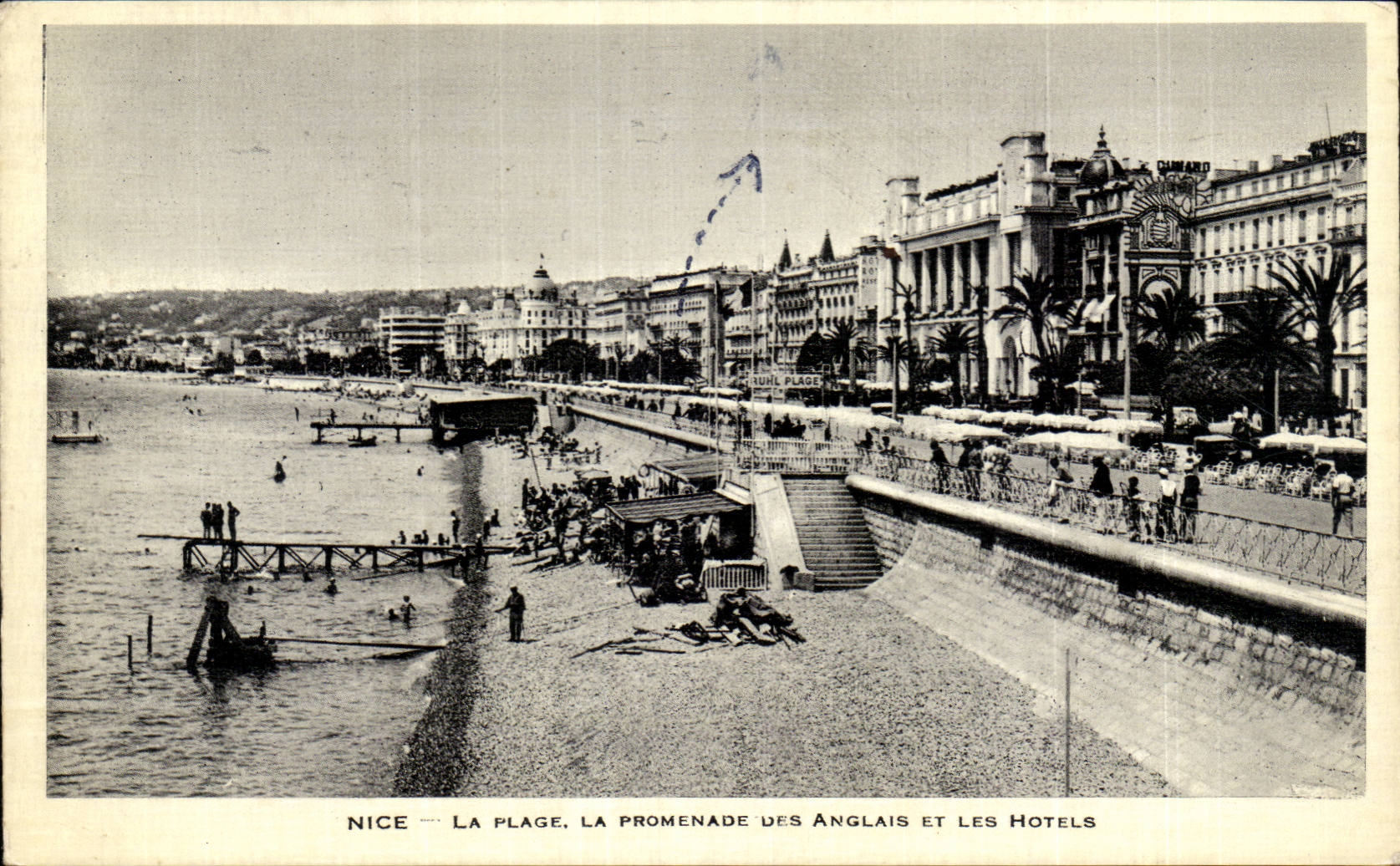 Nice - the Beach - the Walk of the English - Hotels - CPA