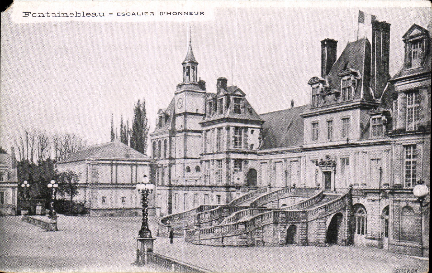 Fontainebleau - Main staircase - CPA