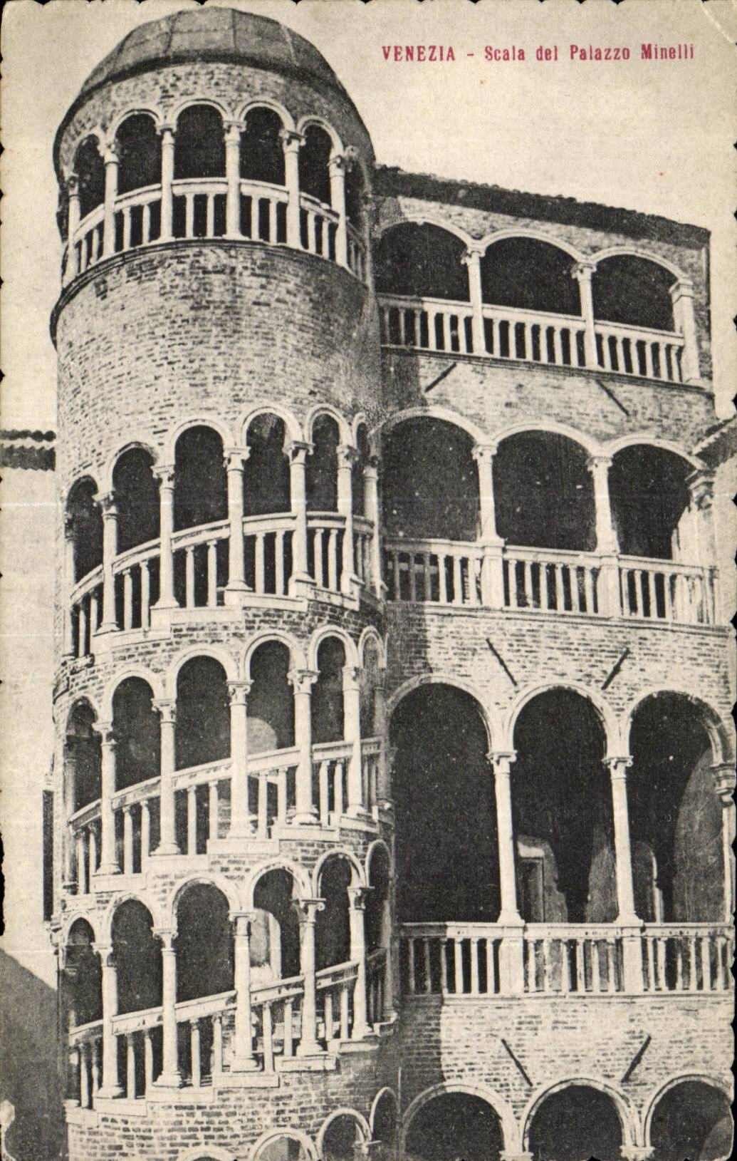 Veneto - Venezia - Venice - Italia - Italy - Scala del Palazzo Minelli CPA