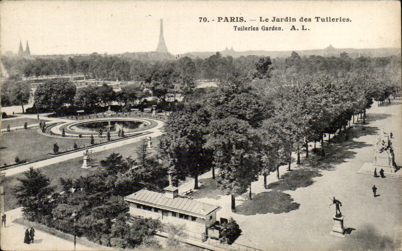 Paris - 1 - Le Jardin des Tuileries - Tour Eiffel - Eiffel Tower - CPA 