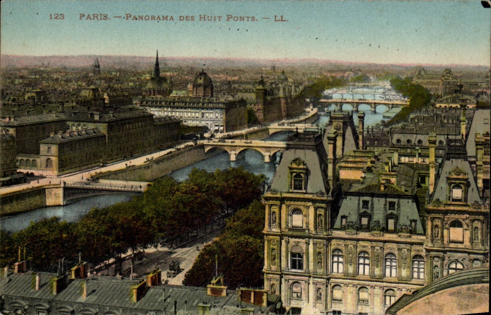 Paris - 1 - Panorama des Huits Ponts - CPA