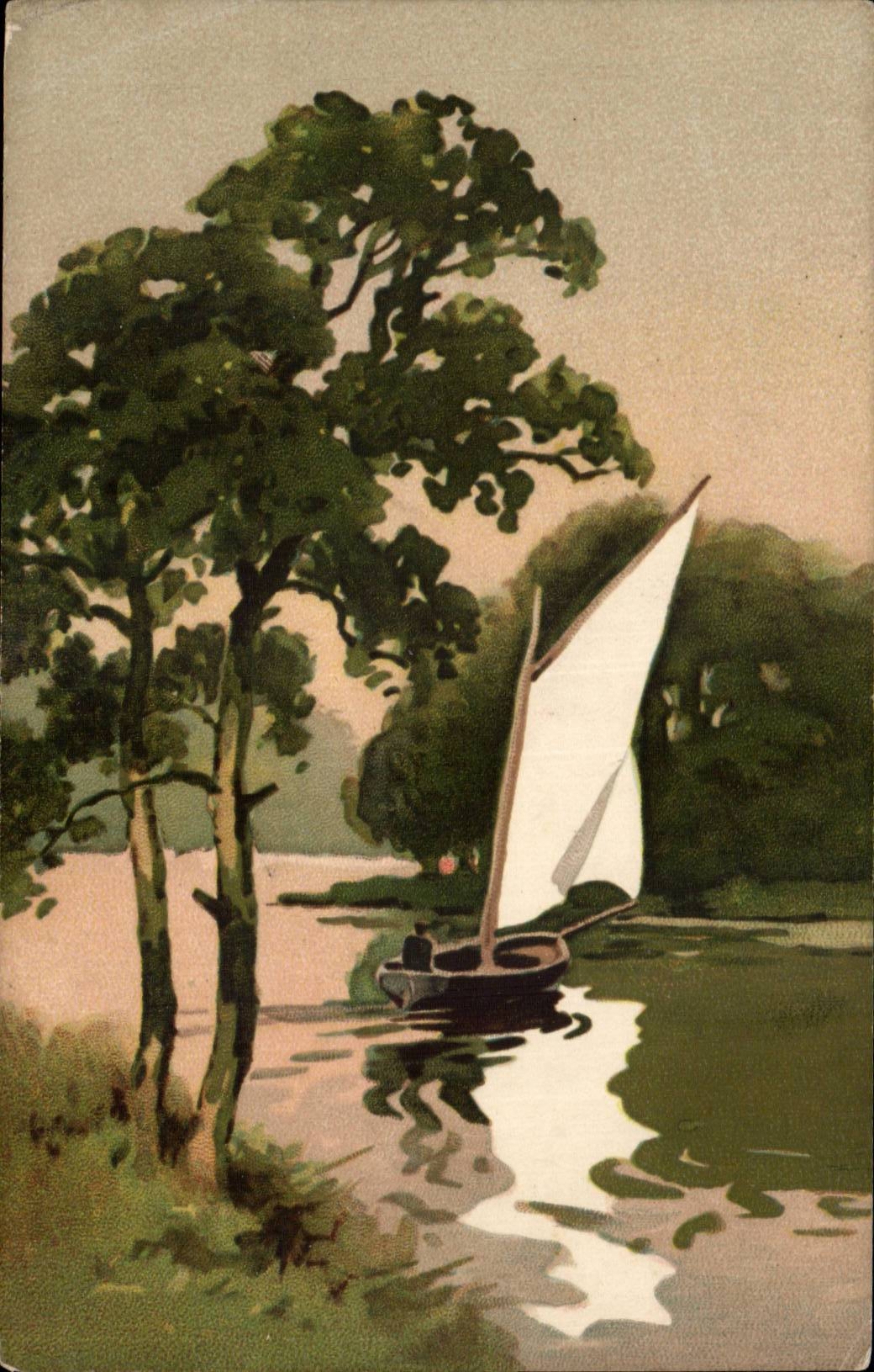 CPA Fantasy landscape and boat