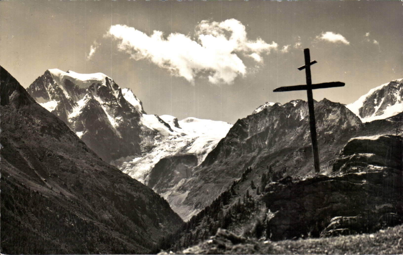 CPA Vallon d'Arolla La croix de lucel et le mt Collon