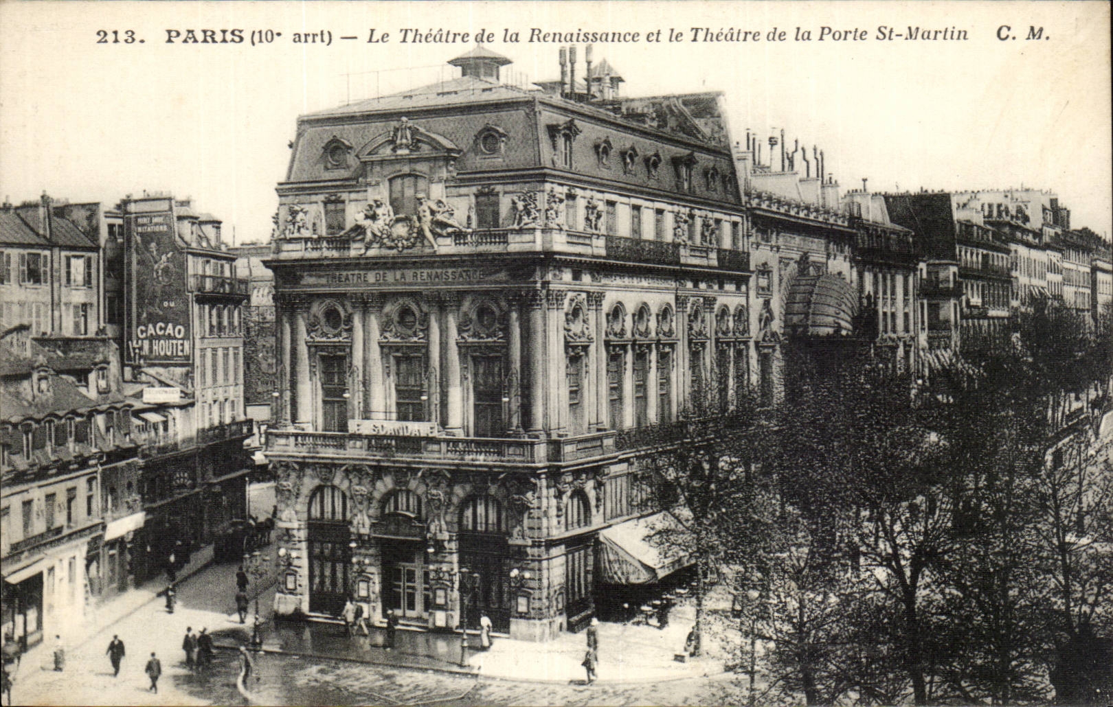 Paris CPA Theater of Renaissance and the theater of the door St Martin