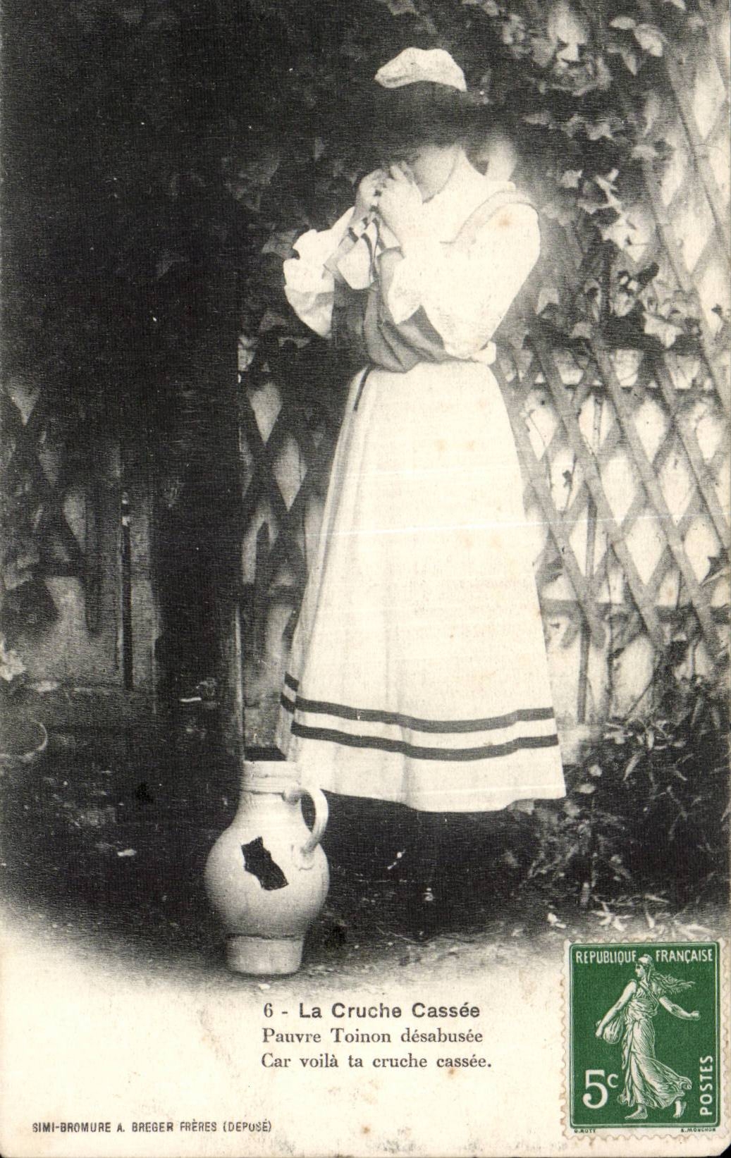 CPA Fantasy Woman Jug cassee Folklore