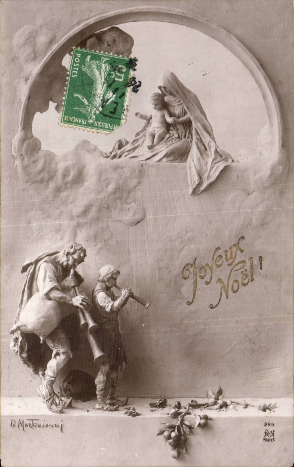 CPA Phantasie-frohe Weihnacht-Weihnachtsflote