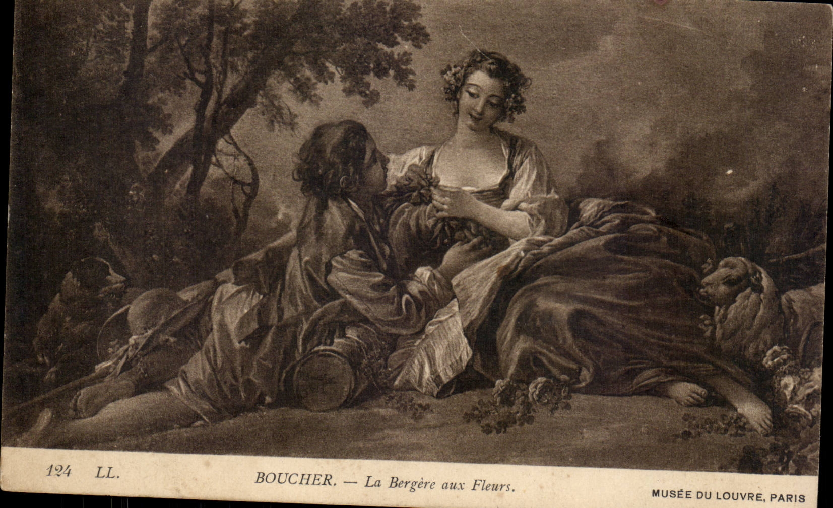 CPA Boucher La bergere aux fleurs Musee du Louvre Paris 