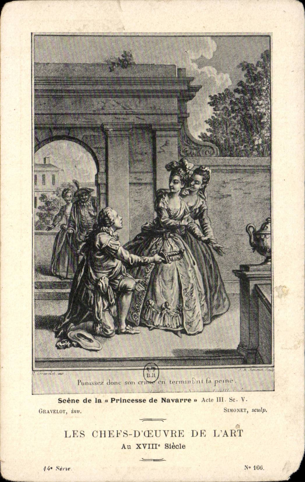 CPA Les chefs d'oeuvre de l'art du 18eme Scene de la princesse de Navarre 