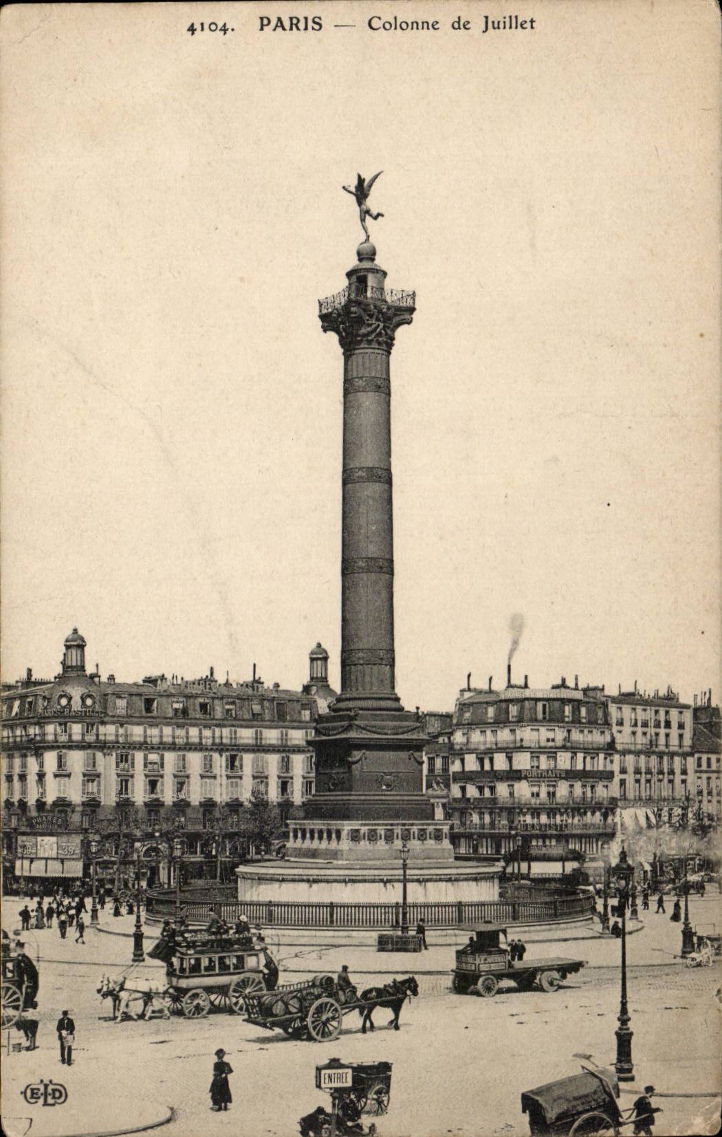 Paris CPA places Bastille Column of July