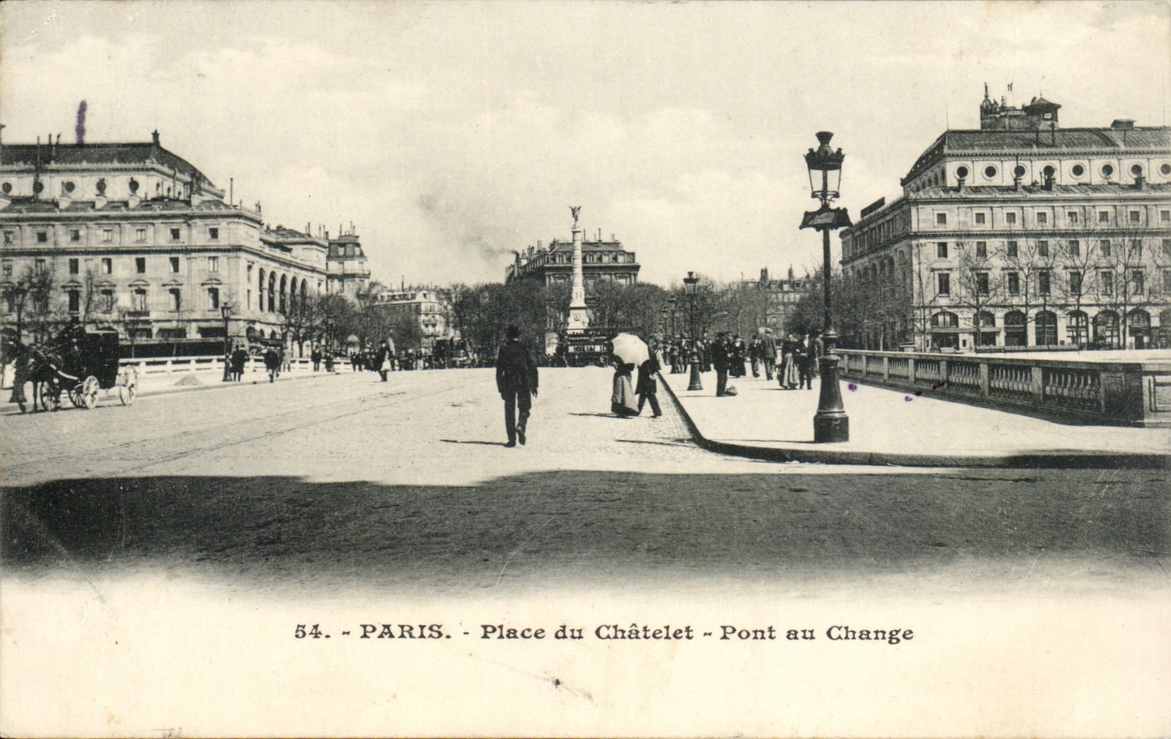 Paris CPA Place du Chatelet Pont au change