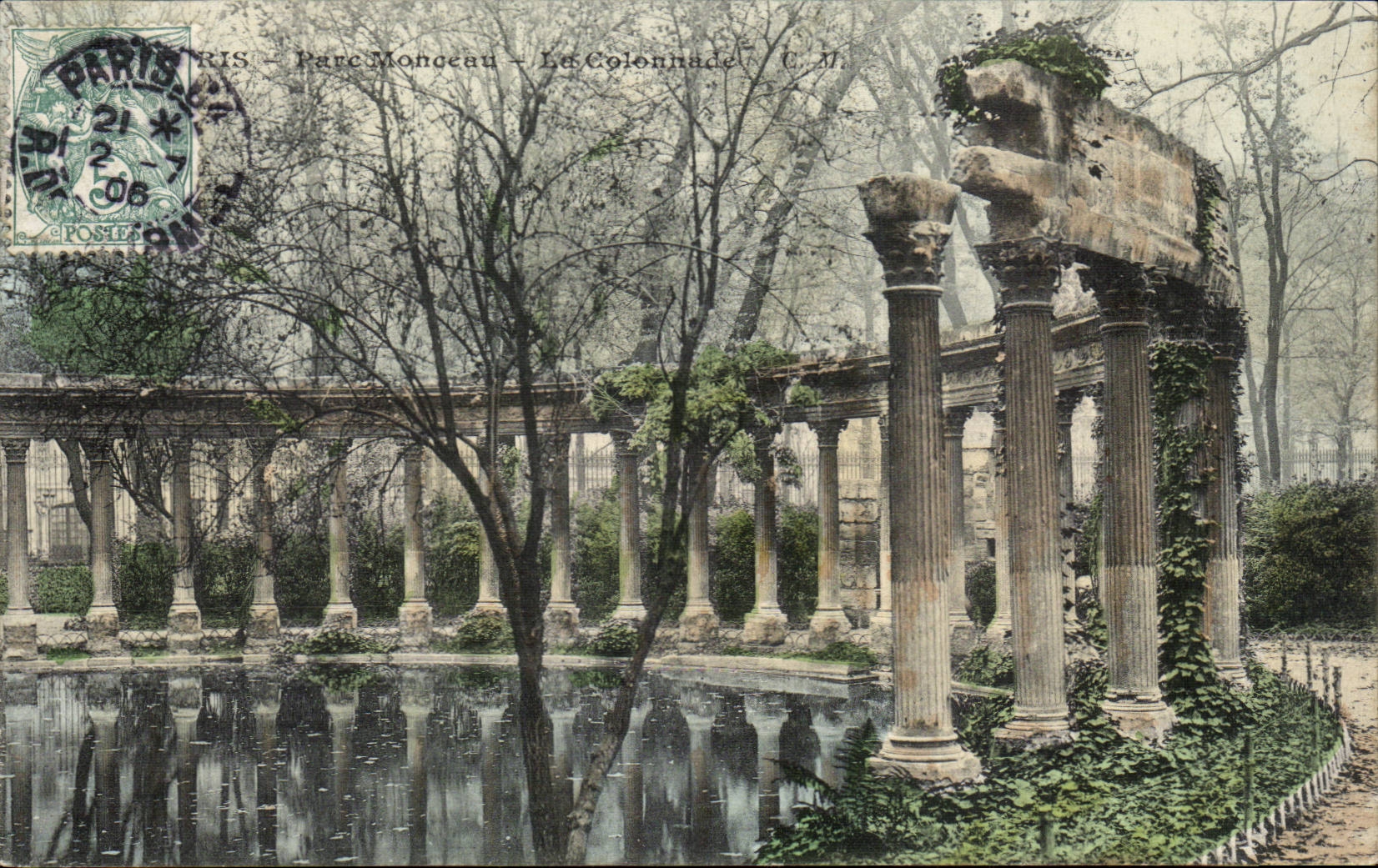 Paris CPA Park Heap the colonnade