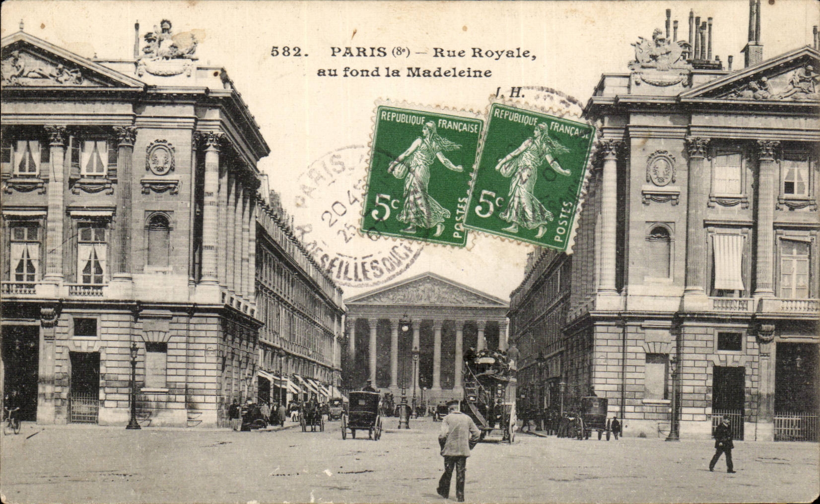 Paris CPA Royal Street At the bottom the Madeleine