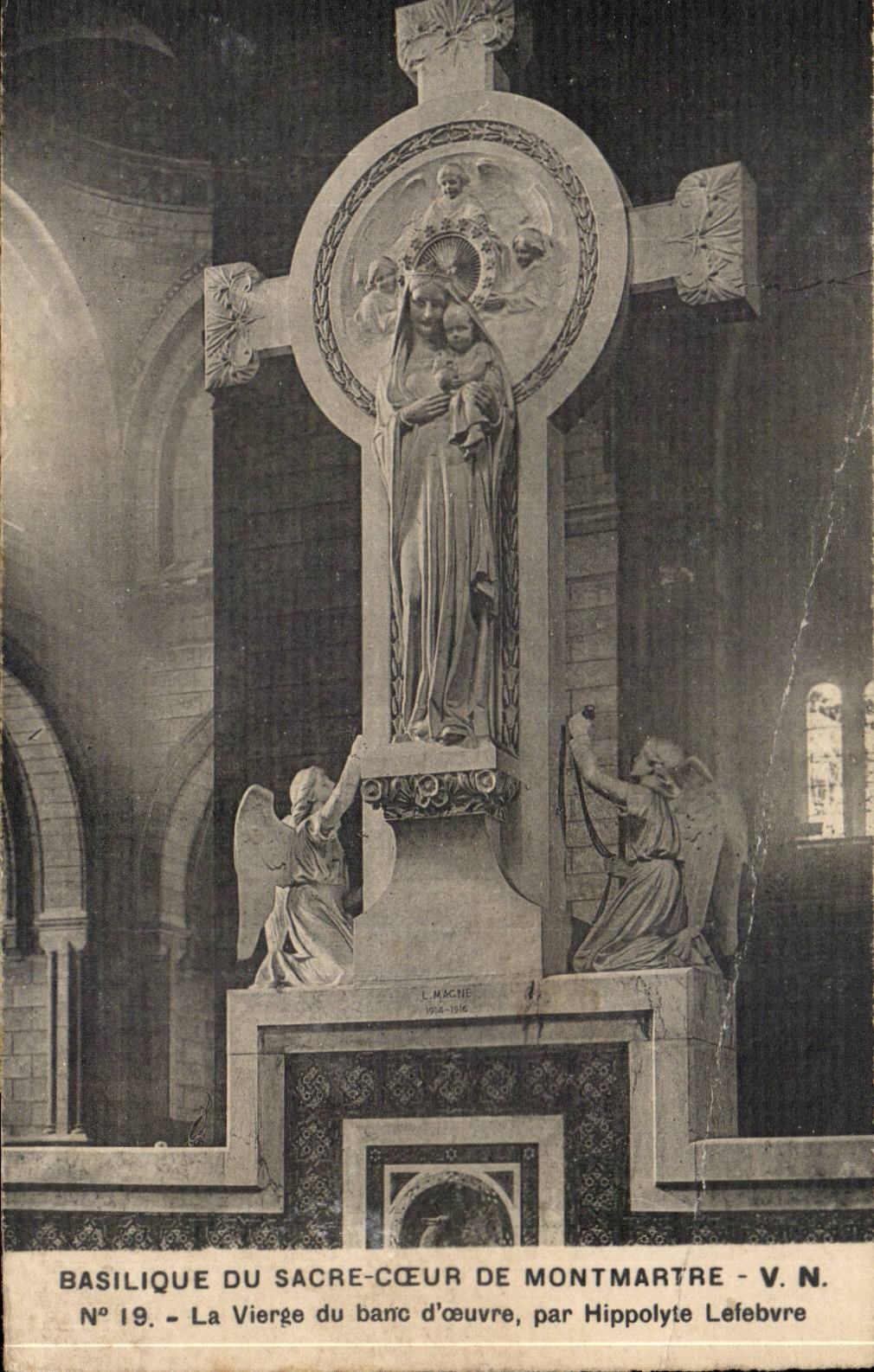 Paris CPA Basilique du Sacre Coeur de Montmartre La vierge du banc d'oeuvre par Hippolyte Lefebvre