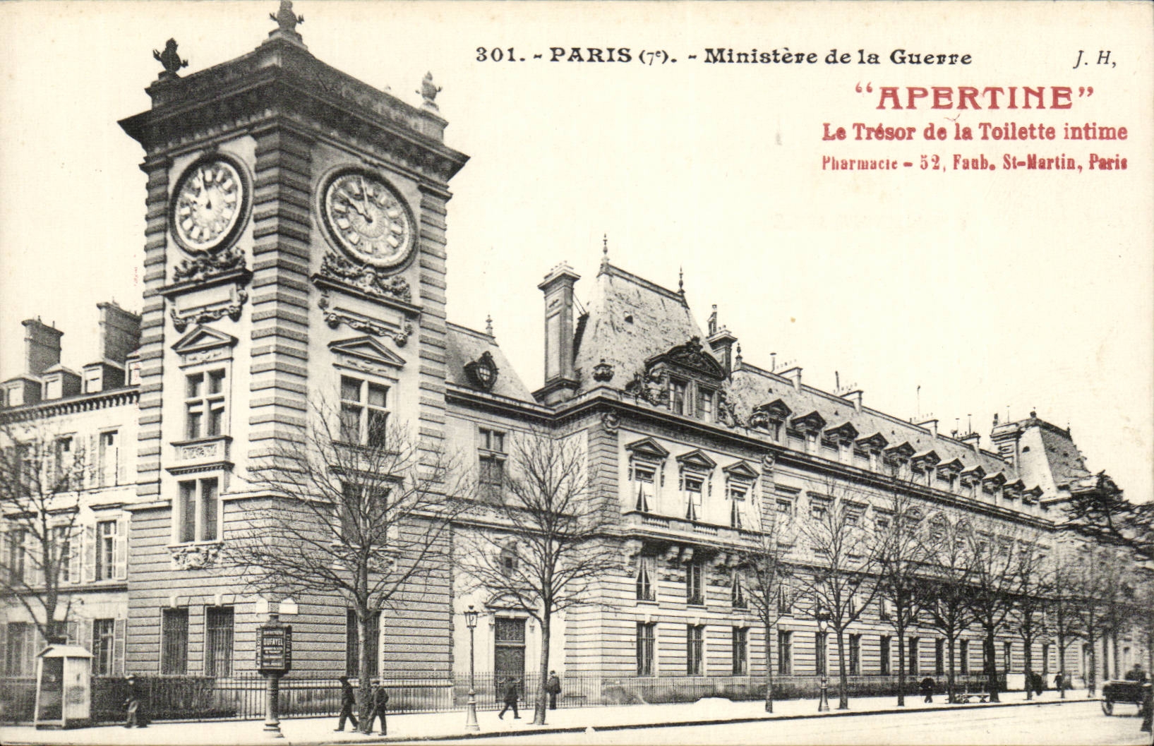Paris CPA Ministry for the war Apertine publicity