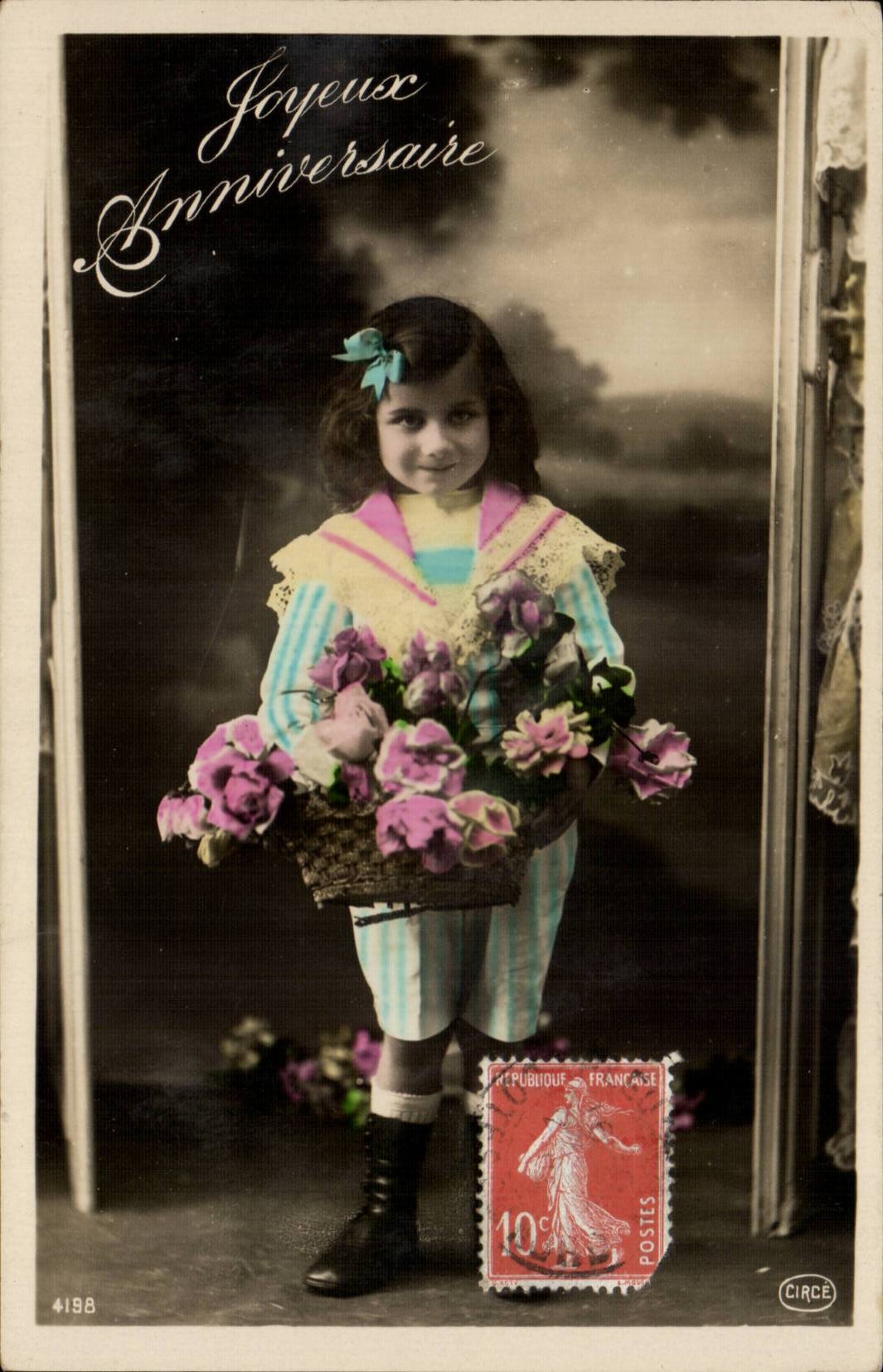 CPA FAntaise Happy Children birthday