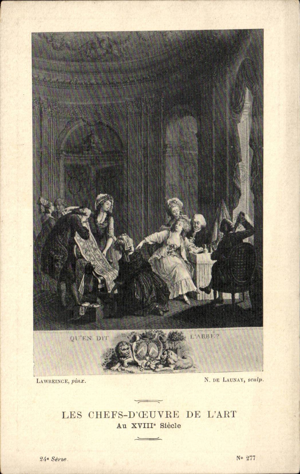 CPA FAntaisie Les chefs d'oeuvre de l'art au 18eme Qu'en dit l'abbe ? Lawrence