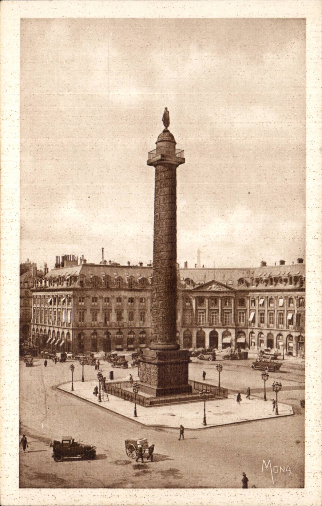 Paris CPA Vendome Column Statue of Napoleon 1st