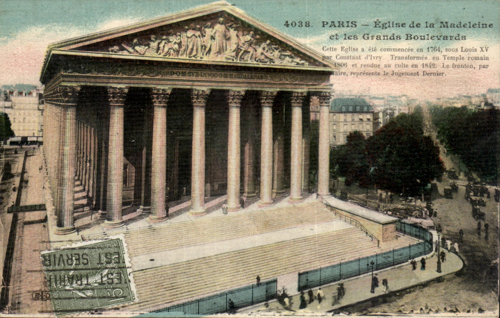 Paris CPA Church of the Madeleine and the grand boulevards