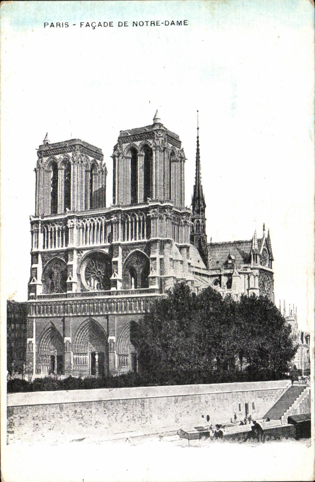 Paris CPA Facade de Notre Dame