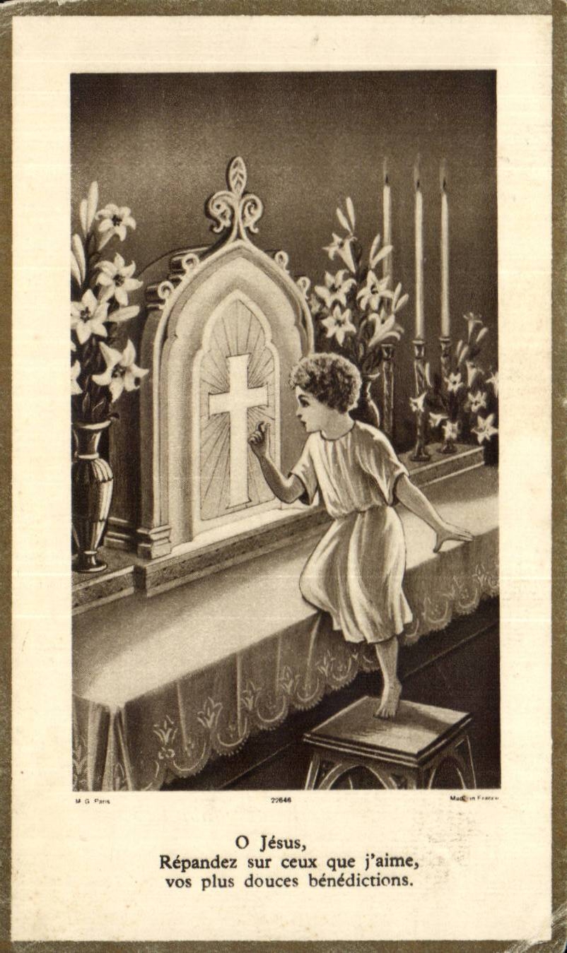 Holy picture Serge Sabatier June 1st 1935 St Joseph of the Virginals