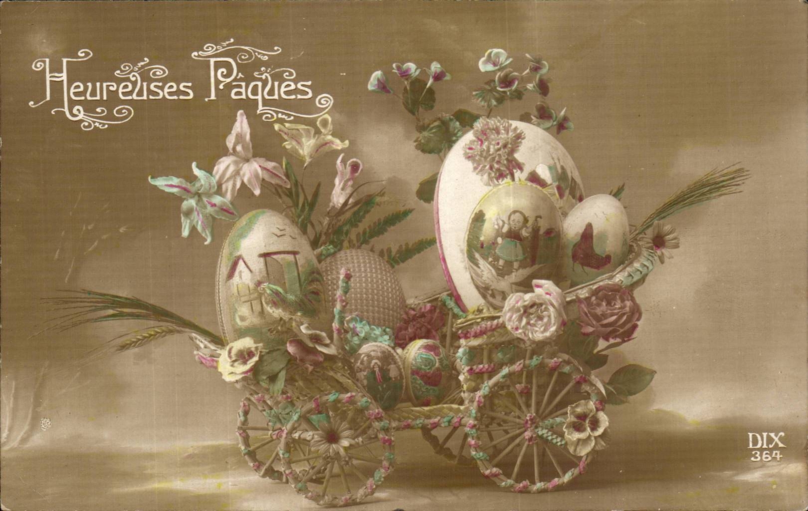 Ostereier CPA Phantasie-Ostern-