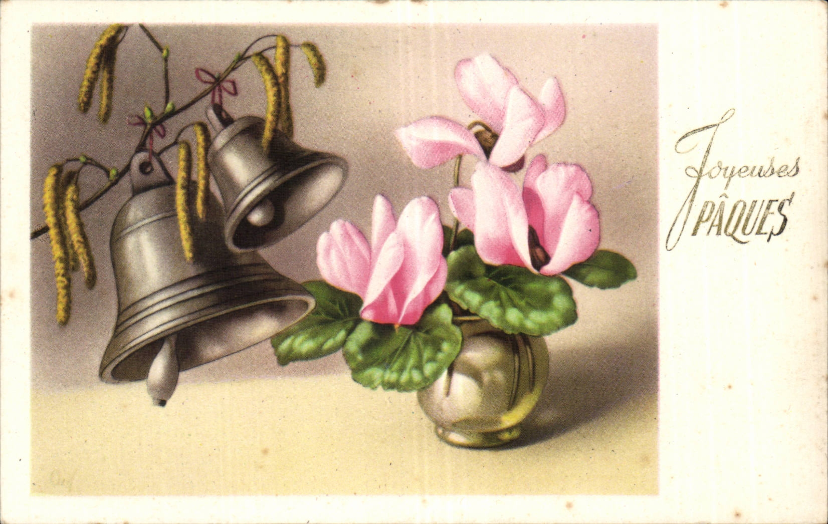 CPA Phantasie Ostern Ostern Bell