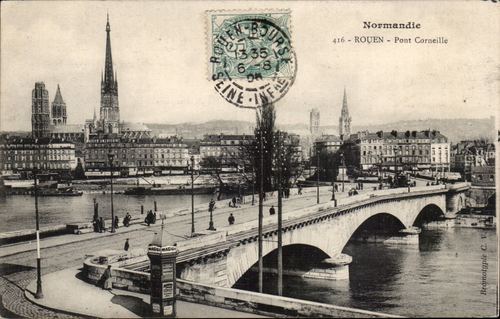 CPA Rouen Bridge Crow