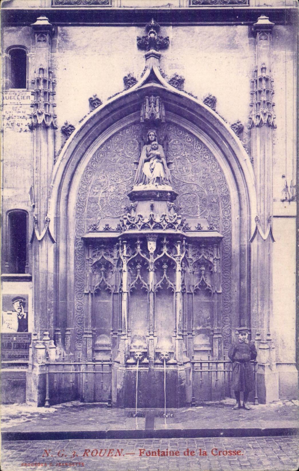 CPA Rouen Fountain of the Stick