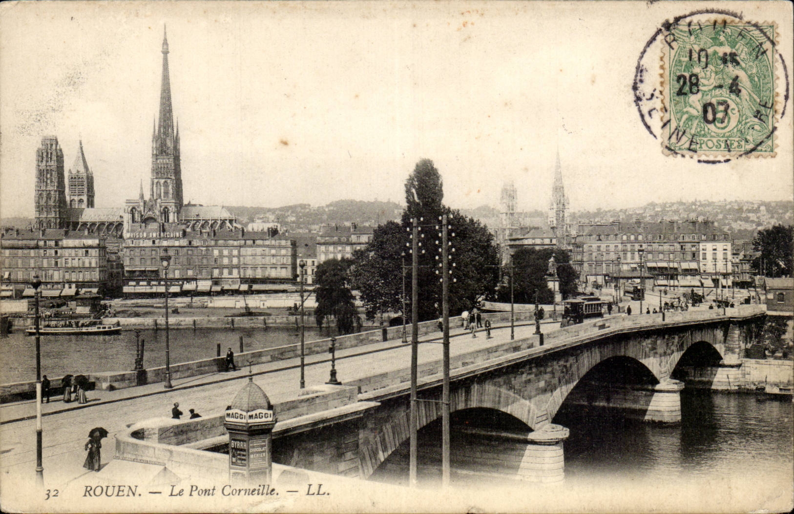 CPA Rouen the bridge Crow