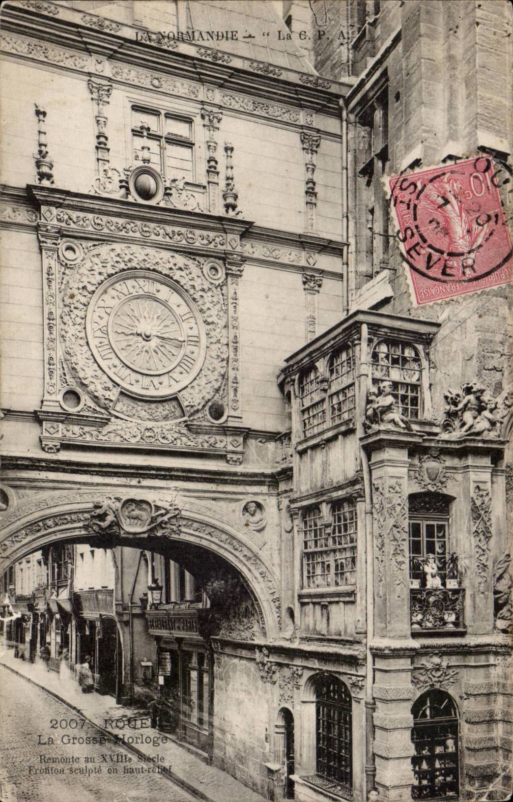 CPA Rouen the large clock