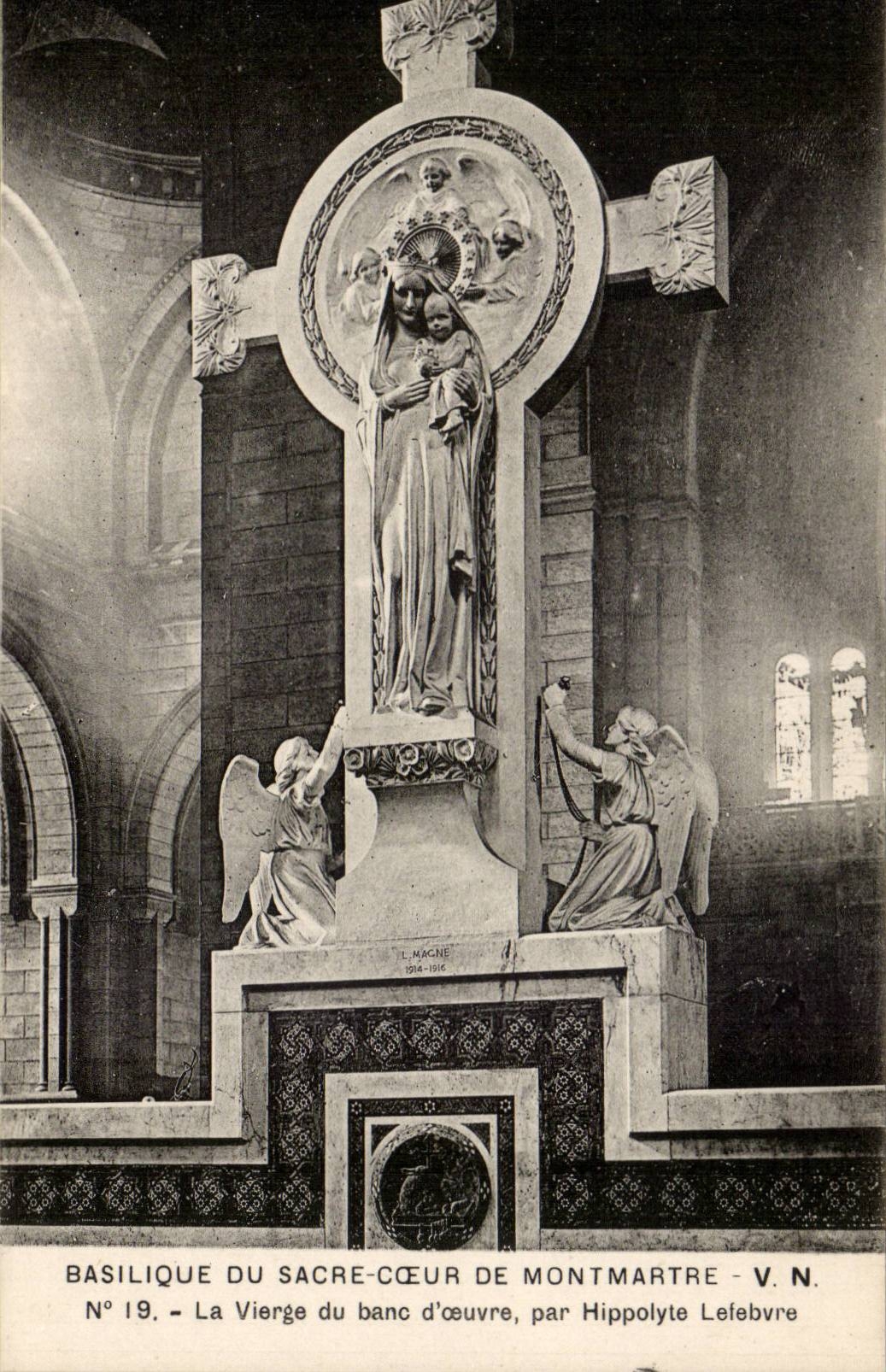Paris CPA Basilique du Sacre Coeur de Montmartre Vierge du banc d'oeuvre par Hippolyte Lefebvre