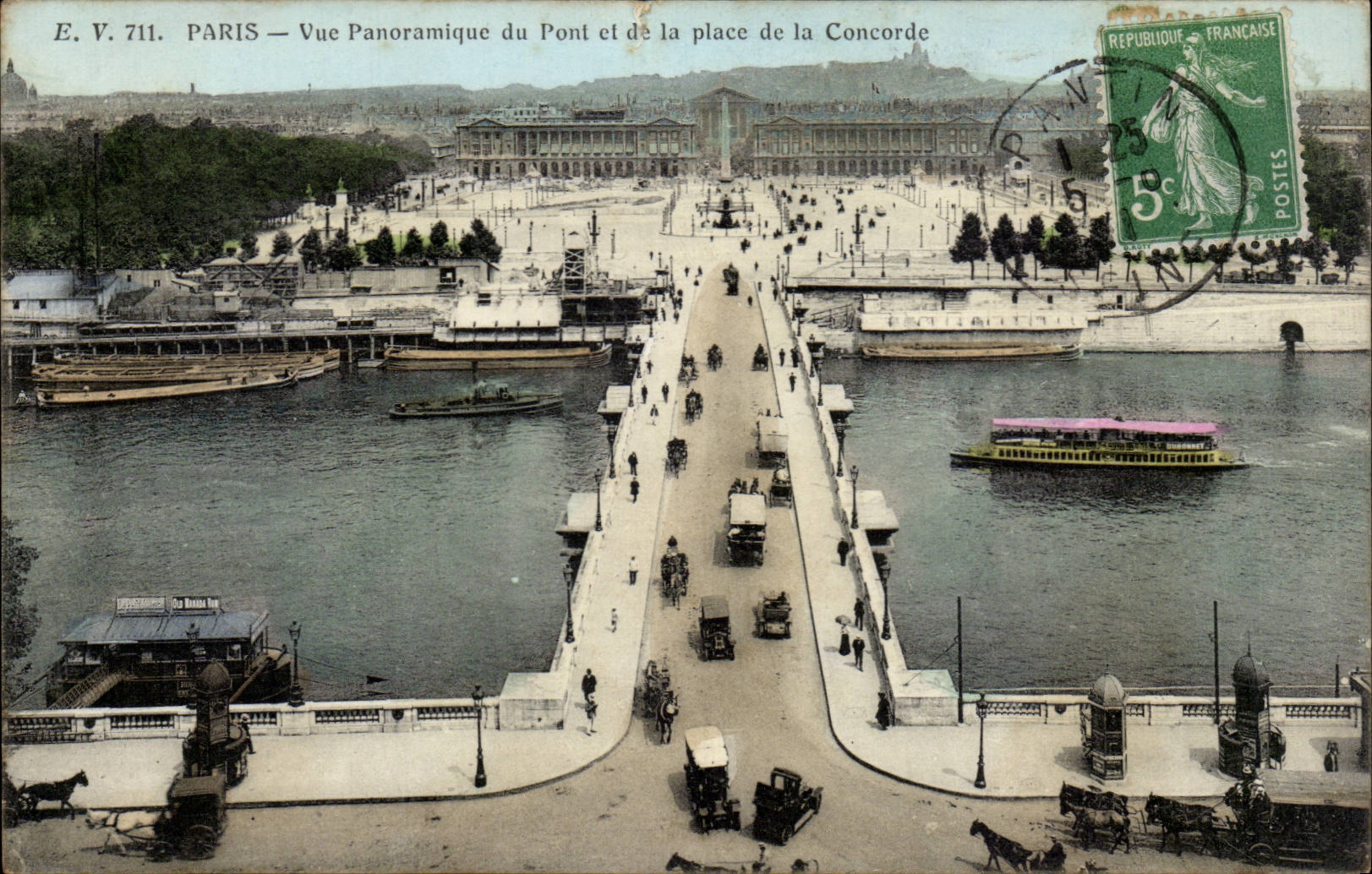 Paris CPA Panoramic View of the bridge and the place of the Harmony