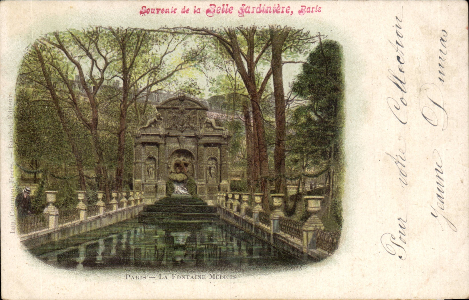 Paris CPA Garden of Luxembourg Fountain medicis