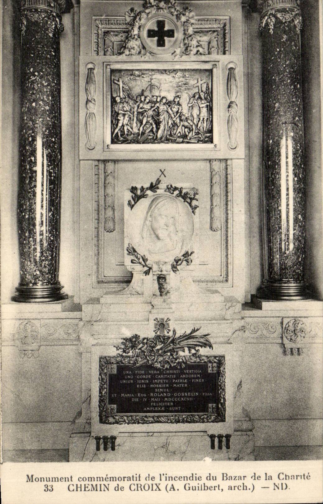 Paris CPA Monument comemoratif du bazar de la charite Chemin de CRoix
