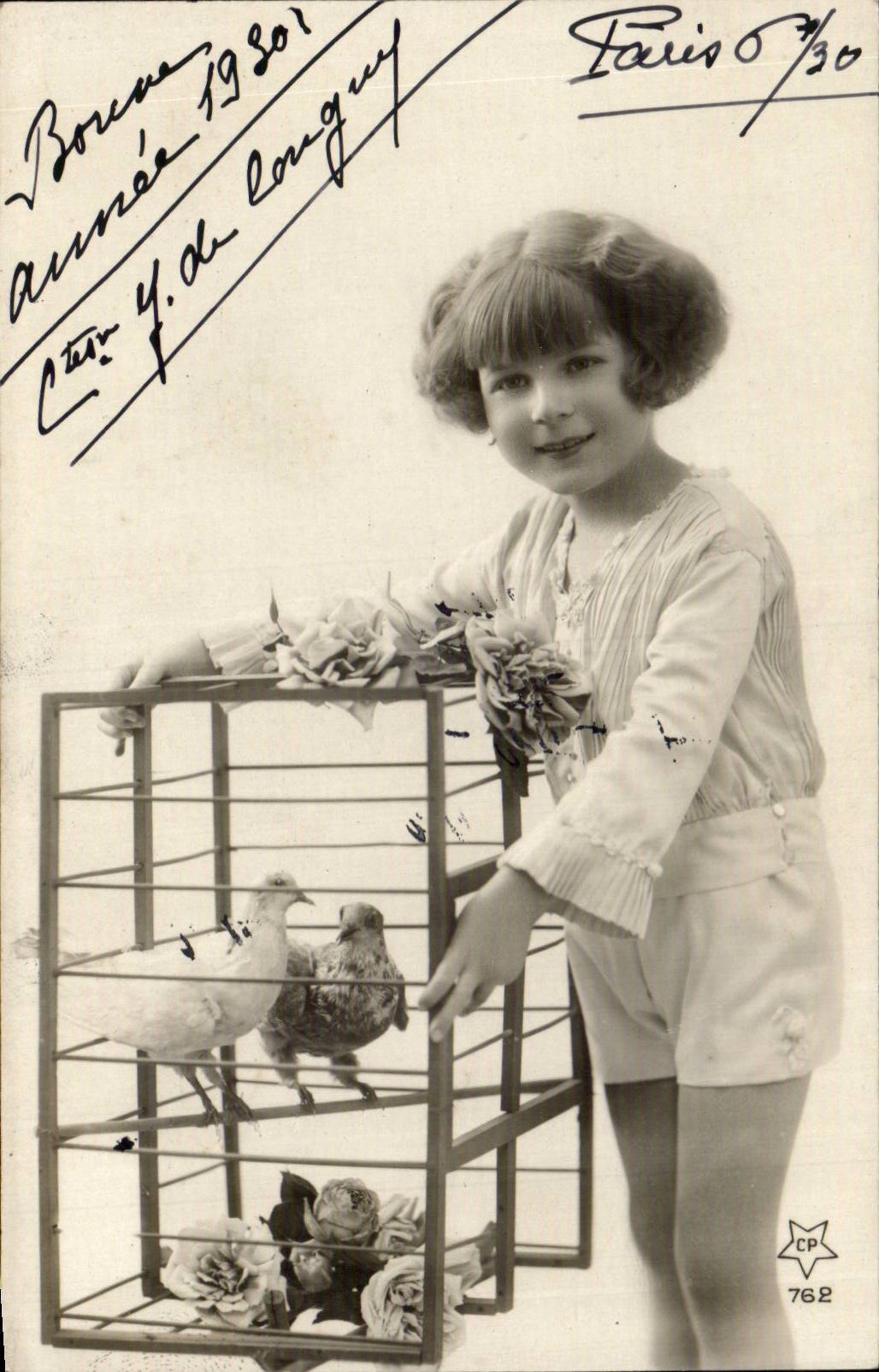 CPA Fantasy Child and pigeons