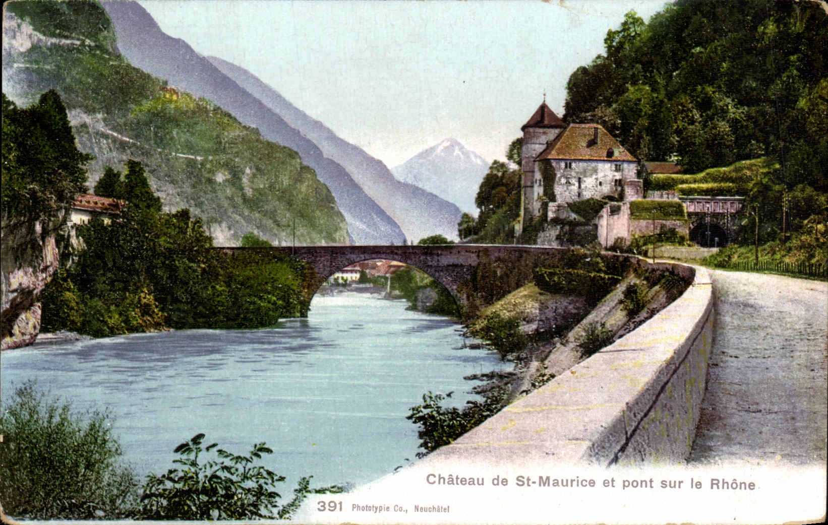 CPA Chateau de St maurice et pont sur le Rhone