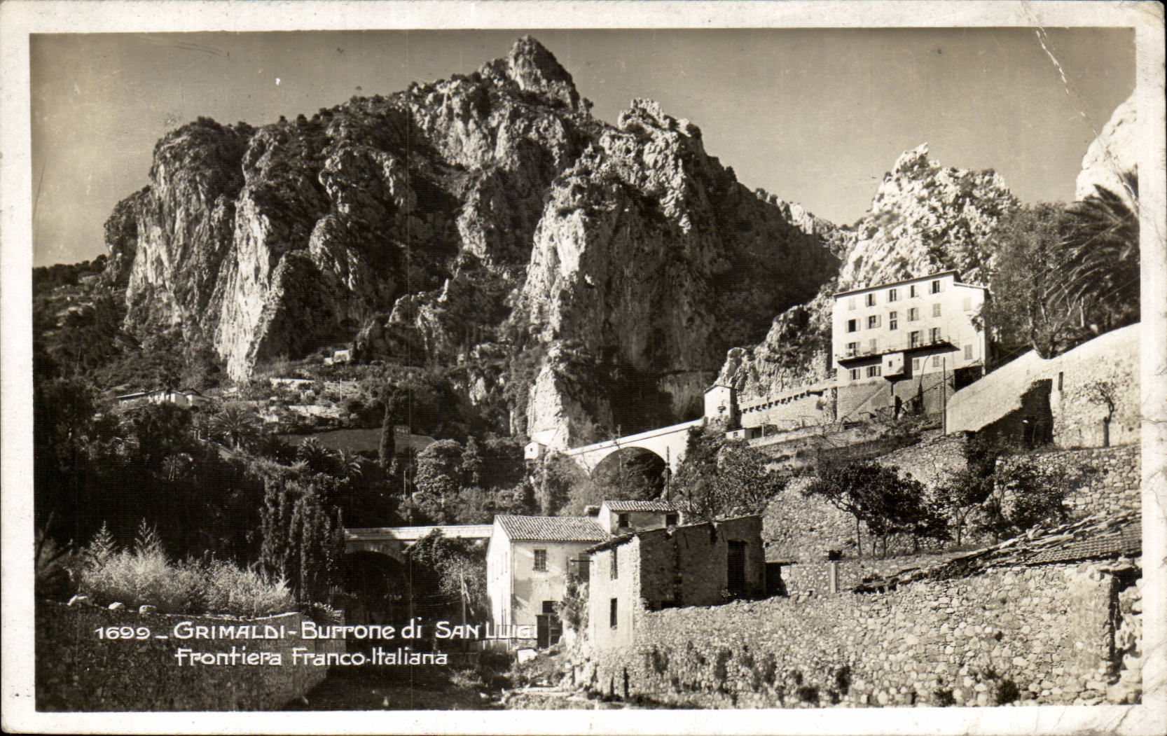 MODERNE KARTE GRimaldi Burrone di San Luigi Frontiera geben italiana frei