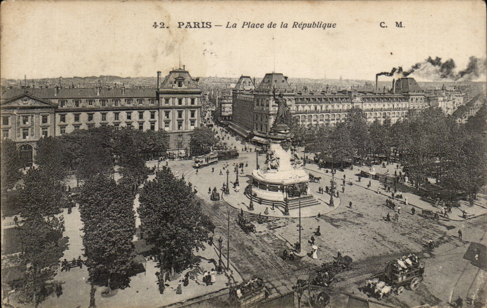 Paris - 10 - the Place of Reublique - CPA