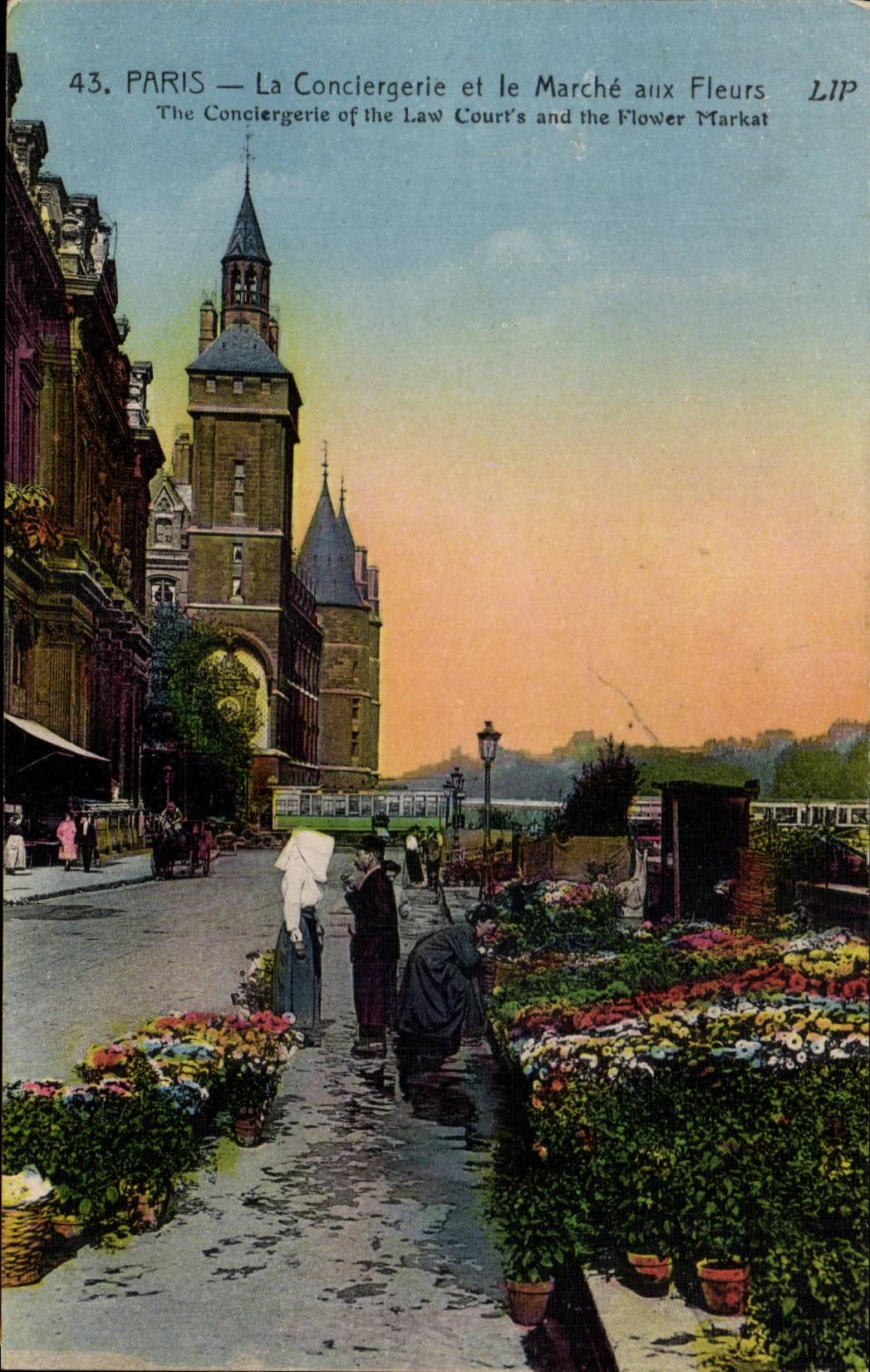 Paris - 1 - La Conciergerie et le Marche aux Fleurs - CPA