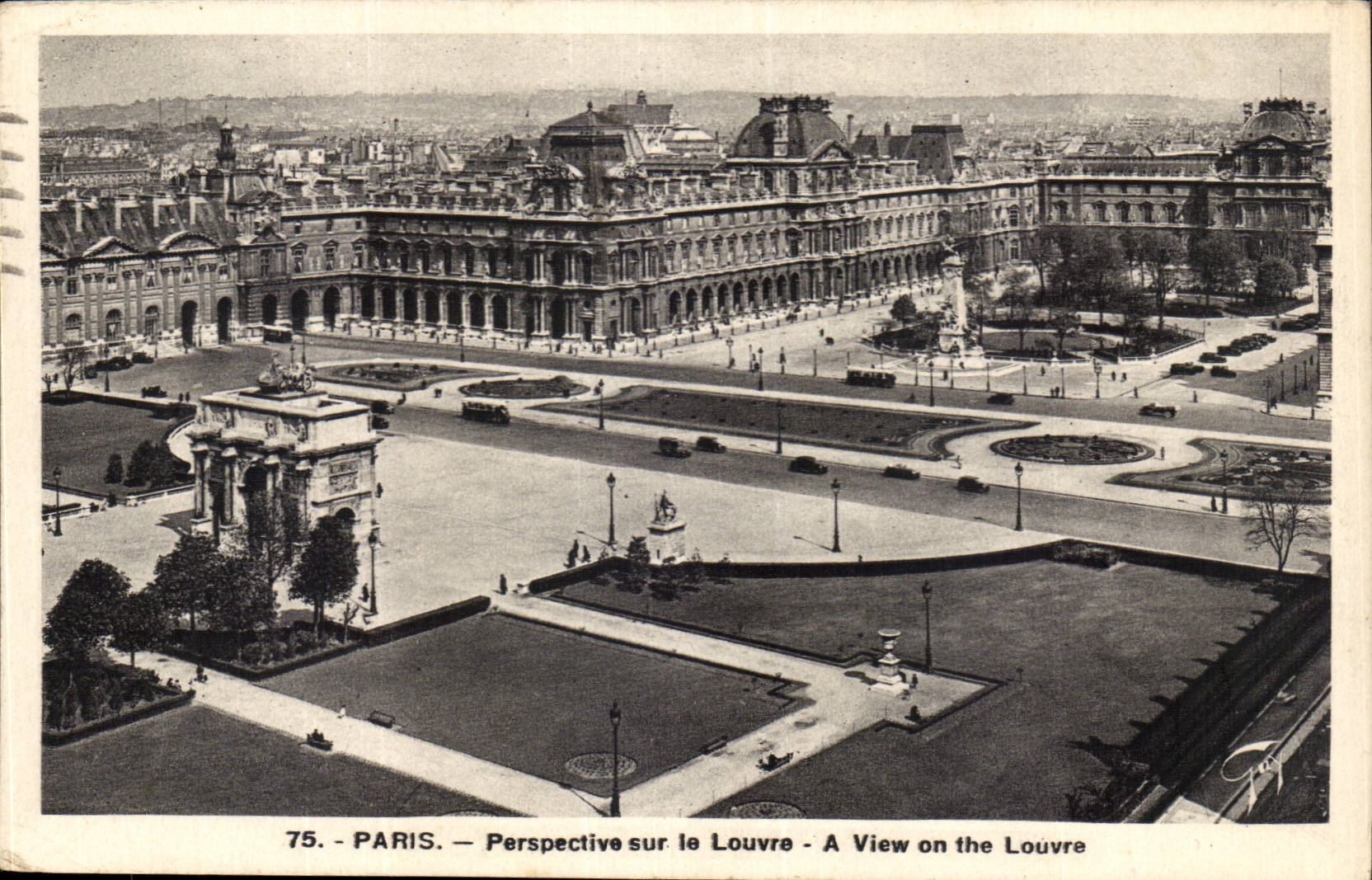Paris - Perspective sur le Louvre - CPA 