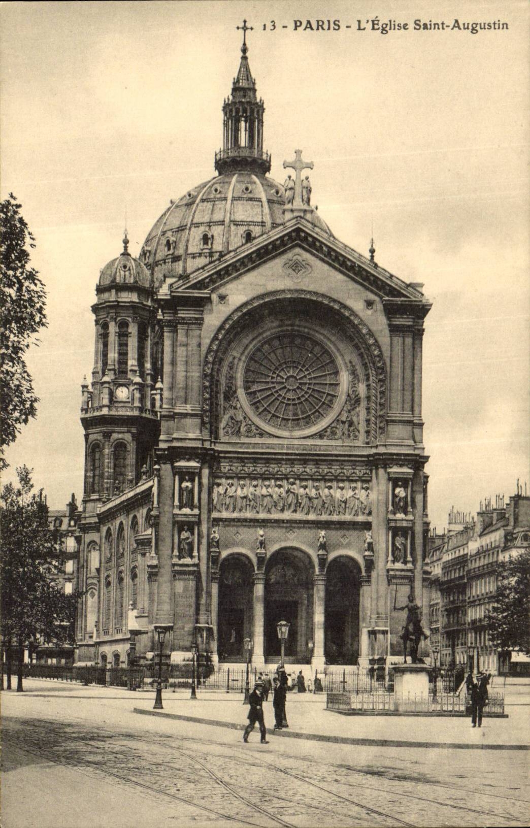 Paris - 8 - the Church Saint Augustin - CPA