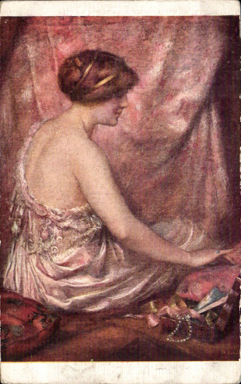 Fantasy - Woman - Art - Silky pink dress - CPA